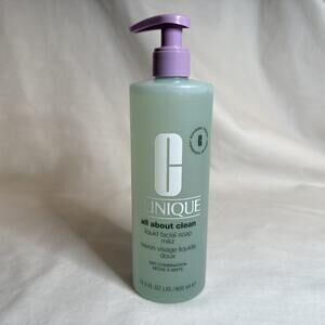 Clinique All About Clean Liquid Facial Soap Mild, 13.5 oz / 400ml JUMBO size NEW